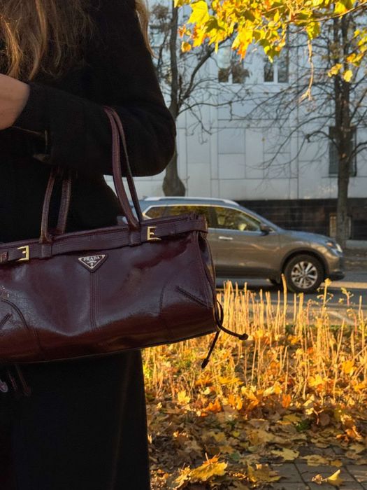 АКЦІЯ!!!ЗАЛИШИЛОСЬ 2 /Шкіряна Сумка Prada Medium Leather Burgundy