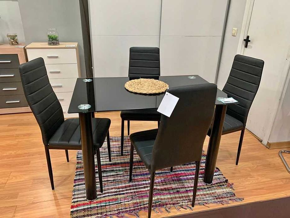 conjunto de jantar preto - frete grátis