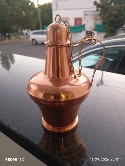 Bilha cobre impecável 18 cm altura