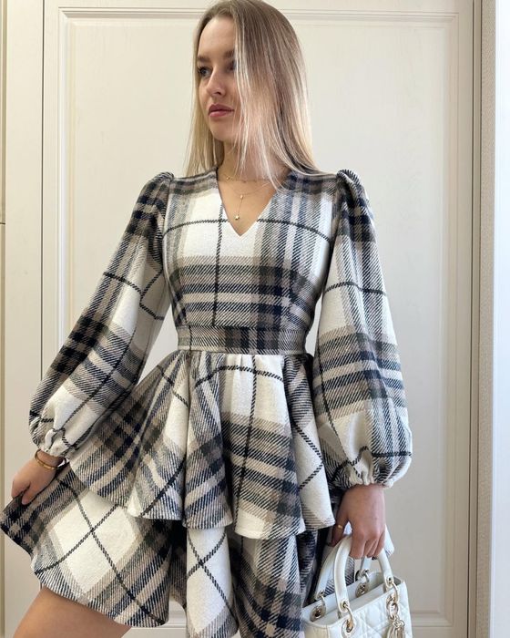 Сукня queen and be в клітинку тепла М Л M L