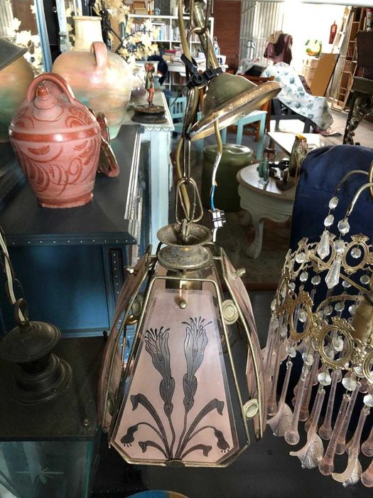 Candeeiro de Tecto Vintage, revivalismo  de art noveau.