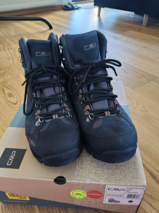 Szare grafitowe wytrzymałe wodoodporne trekkingi CMP 44