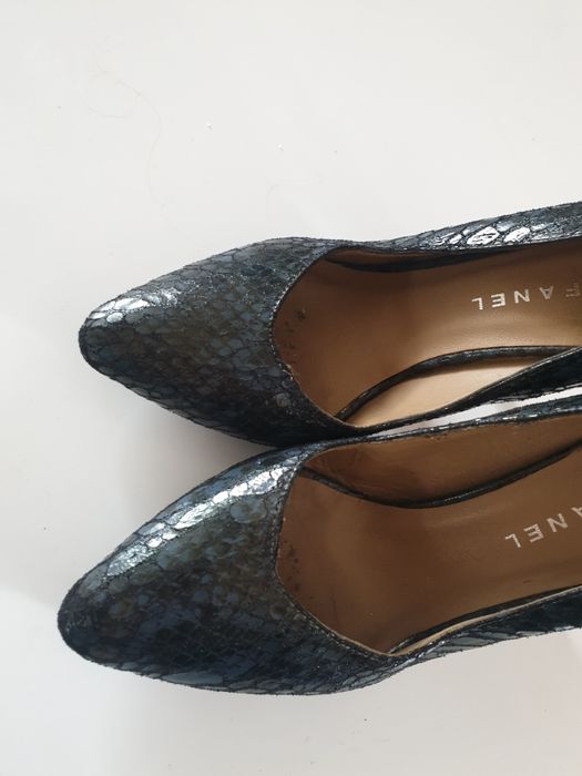 stefanel 38 skórzane czółenka szpilki skóra