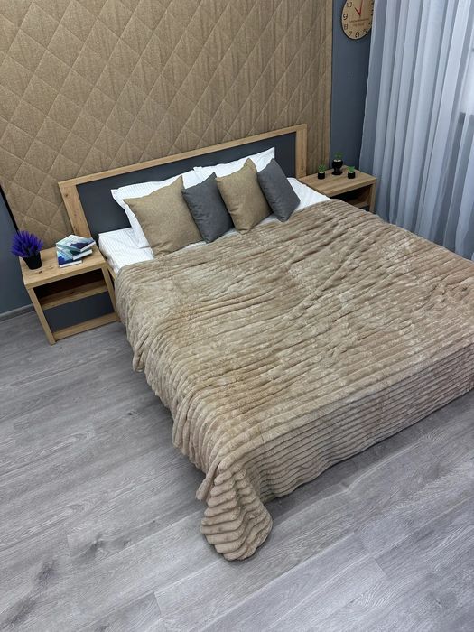 Плед шарпей королевский теплое покрывало полоска велюр євро