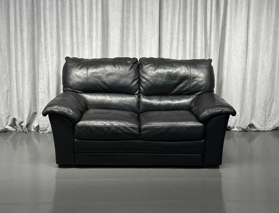 Чорний класичний диван-двійка/шкіряні дивани/меблі з Європи
