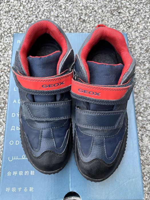 Sapatos Geox 35 azul preto vermelho