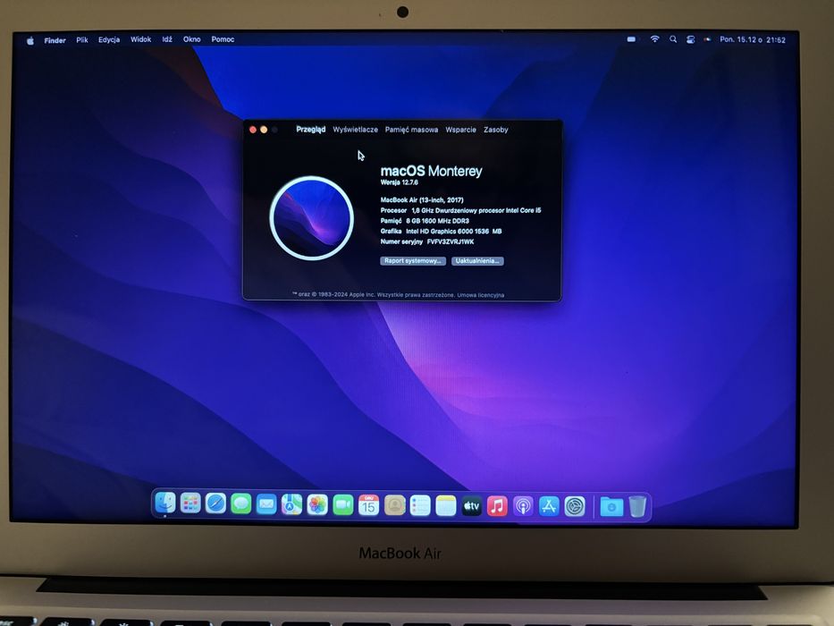 Macbook Air 2017 i5 8GB 128GB zadbany