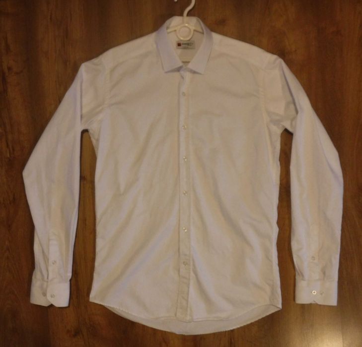 Koszula męska biała długi rękaw SUNSET