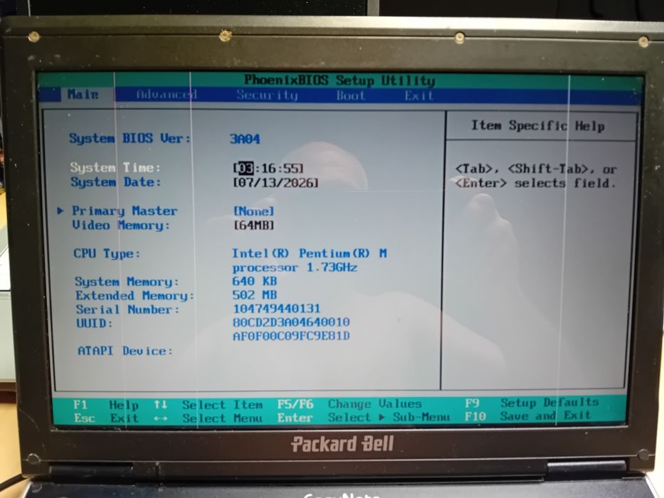 Komputer Packard Bell EasyNote A8