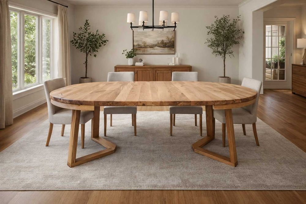 Stół Dębowy Okrągły LOFT - 100% Lite Drewno Różne Wymiary Rozkładany