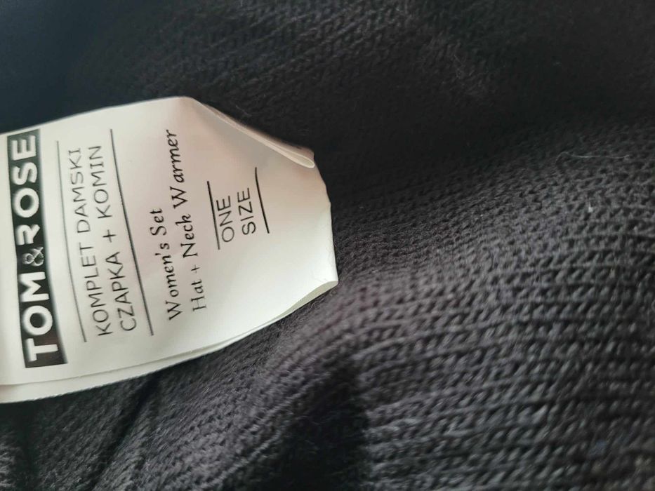 Czapka I komin damski z dodatkiem wełny