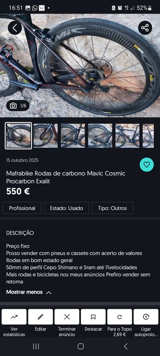 Rodas de carbono calços