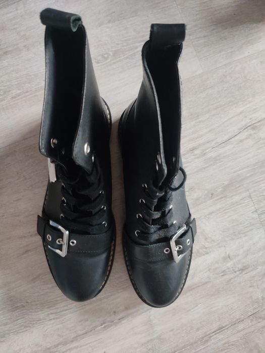 ZARA botki motocyklowe skórzane  nowe
