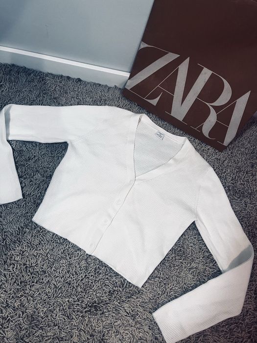 Bialy sweter damski kardigan xs / s damski Lindex