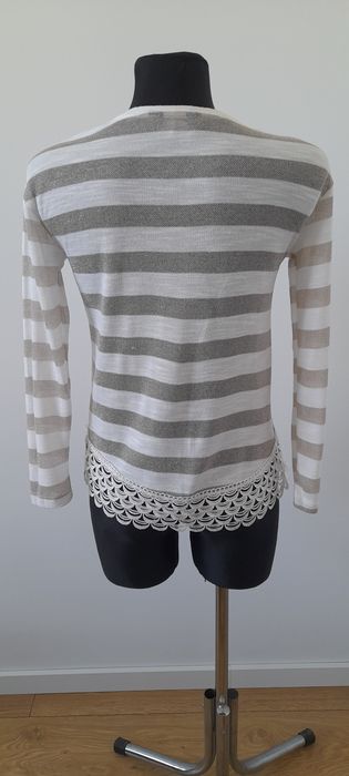 Cienki biały sweter bluzka w paski 34 Dorothy Perkins