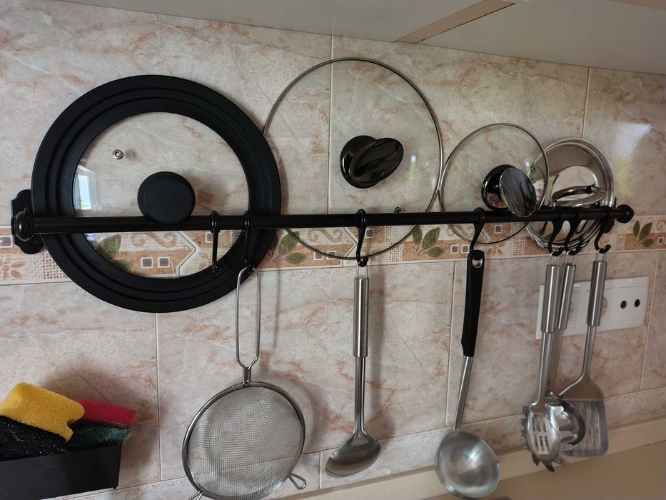 Conjunto de 2 suportes cozinha em preto