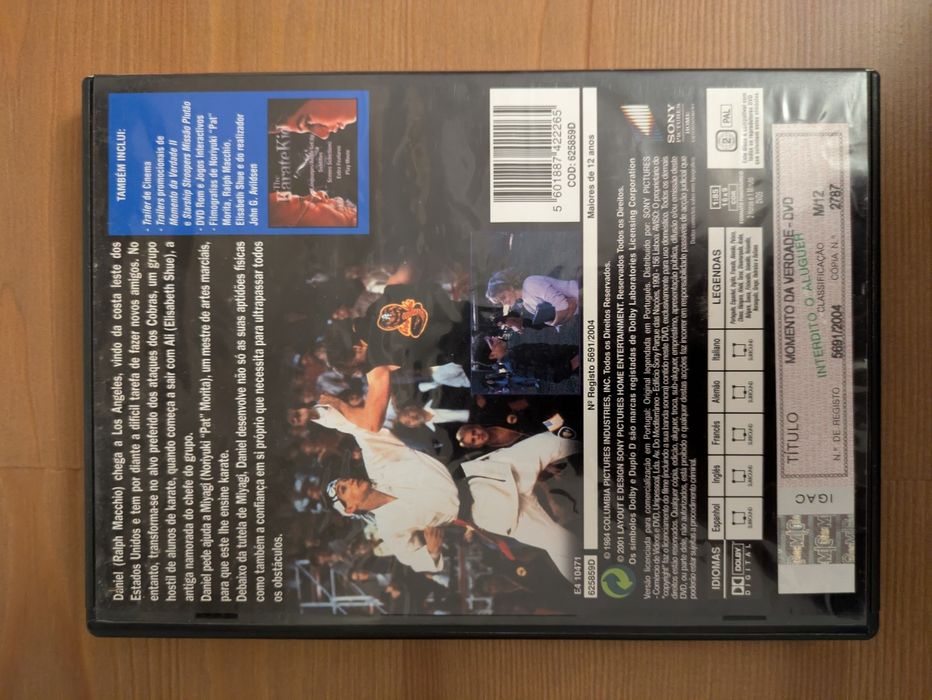 DVD " Momento da Verdade - Karate Kid " 1984 (Como Novo)