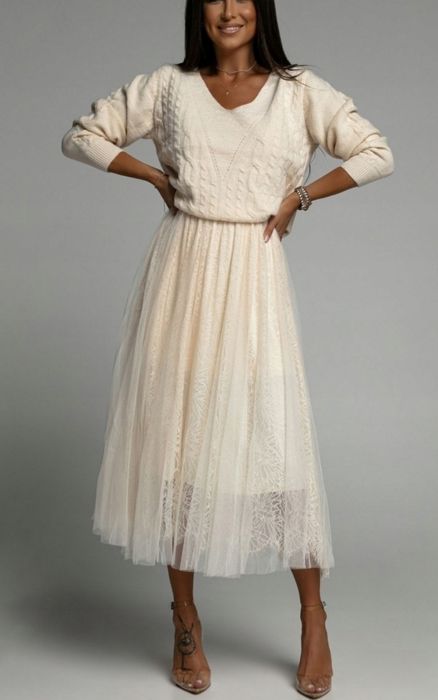 Zestaw damski beżowy