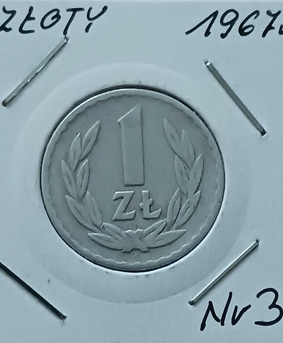 1 Złoty 1967 r. - nr. 3 - najniższy nakład- Super