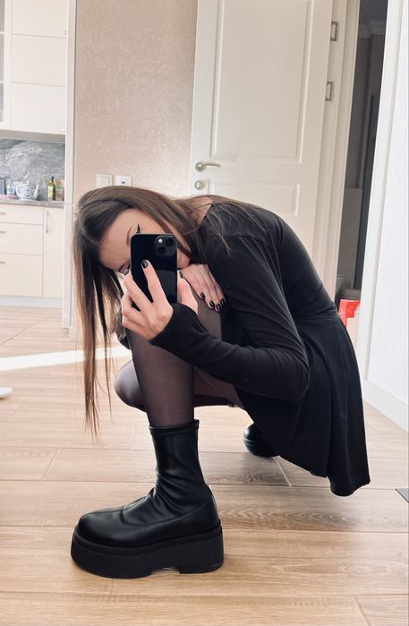 Ботинки ботильоны на платформе зимние