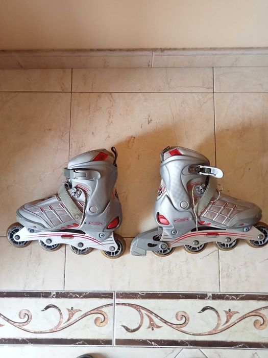 patins em linha + saco + proteções
