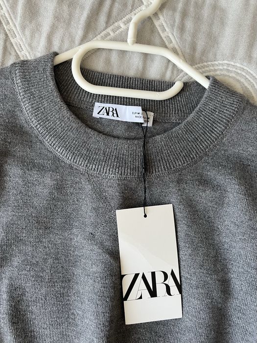 Сірий светр джемпер реглан zara M оверсайз