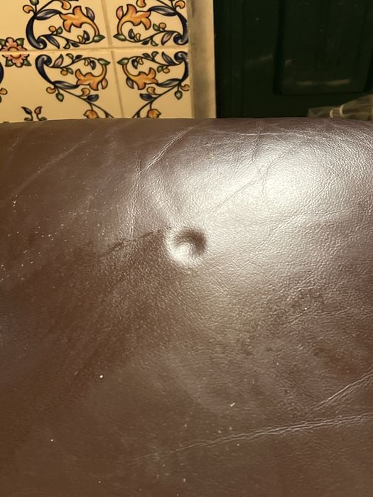 Sofá 2 Lugares em Couro Natural – Bom Estado