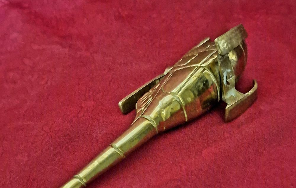 Mosiądz,  ładny,  stary , mosiężny helikopter  21cm