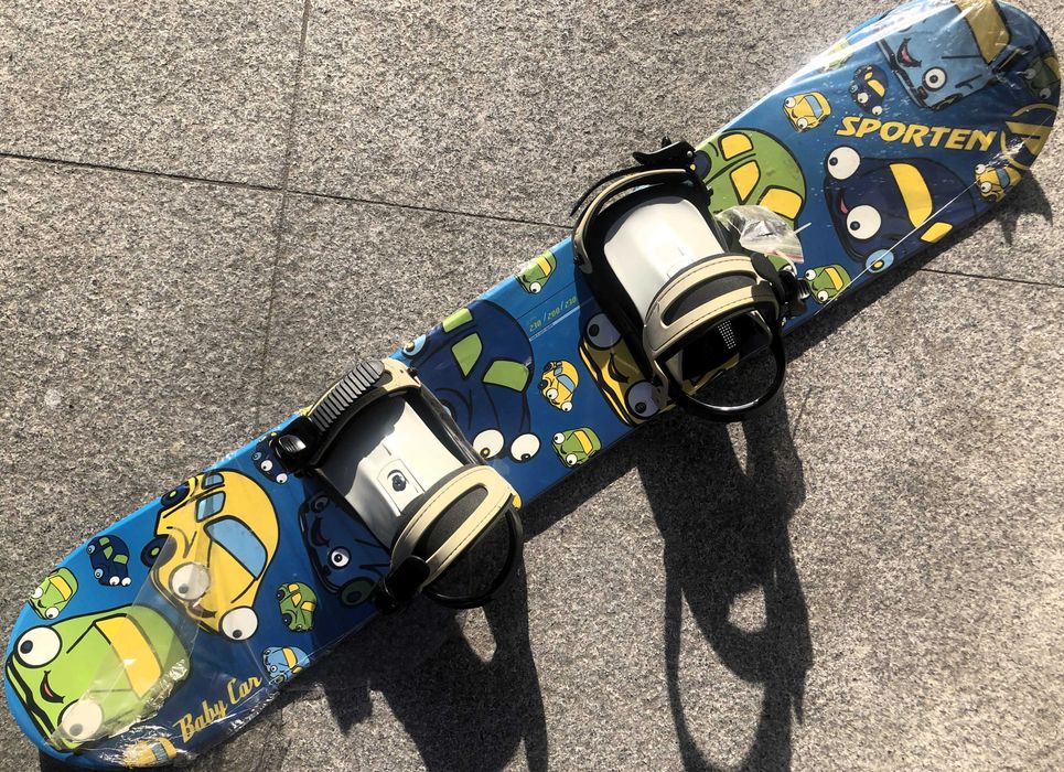Nowa juniorska deska snowboardowa z wiązaniami Sporten BabyCar 120 cm