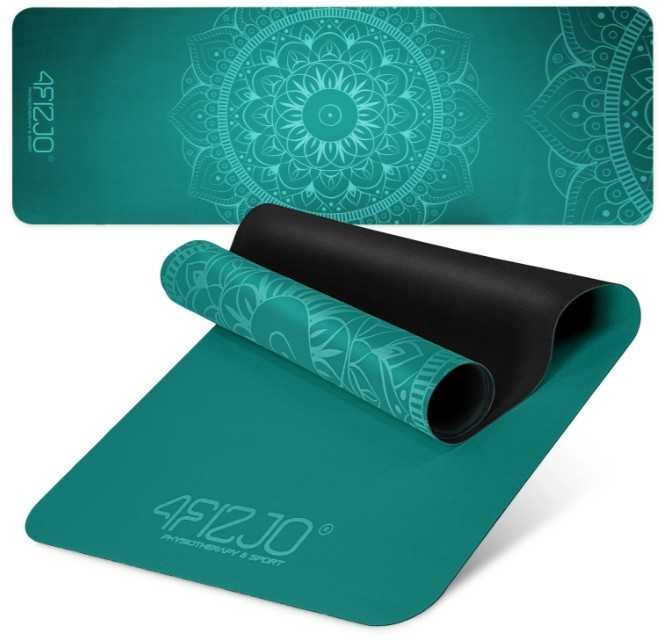 MATA DO ĆWICZEŃ ZAMSZOWA do jogi pilatesu 183 x 61 x 0,15cm 4FIZJO ZIE