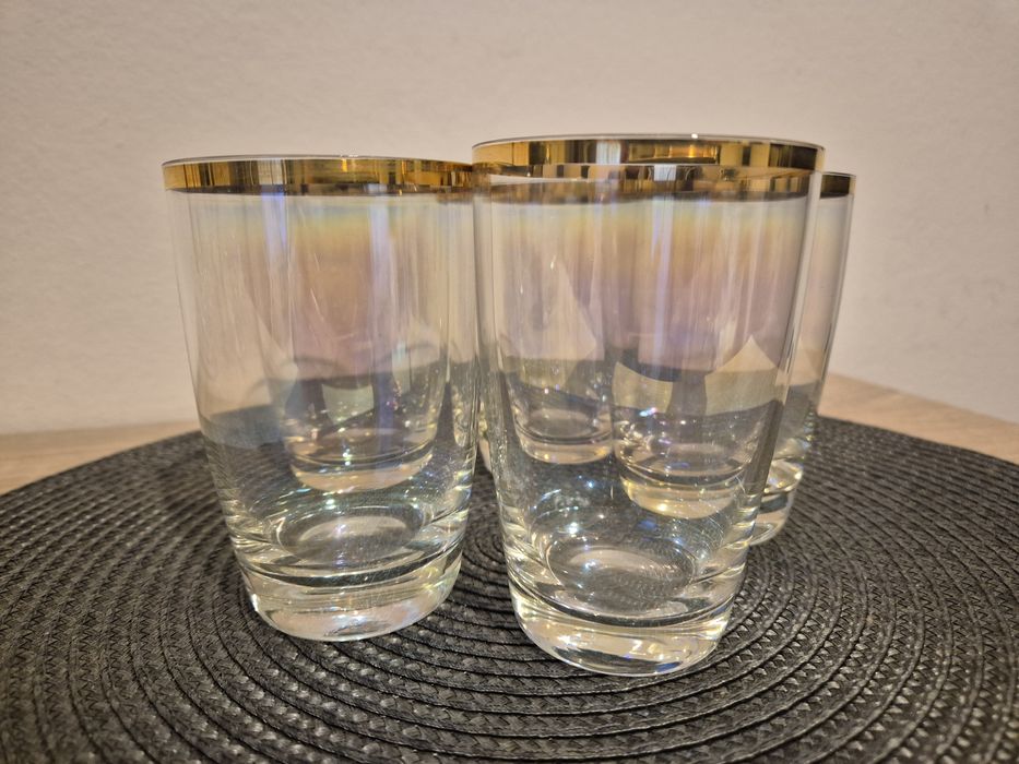 Szklanki benzynowe literatki PRL 5 sztuk