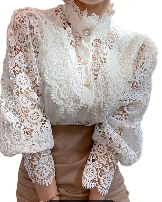 Нарядная белая блузка, рубашка, размер 46 S/M