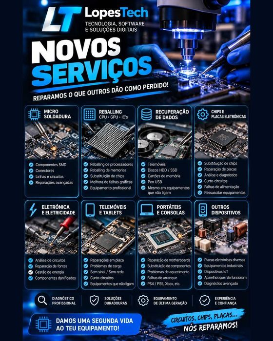 Microsoldadura e Reparação de Placas de iPhone e Android