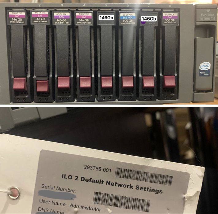 Сервера HP DL380/комутатор/монитор