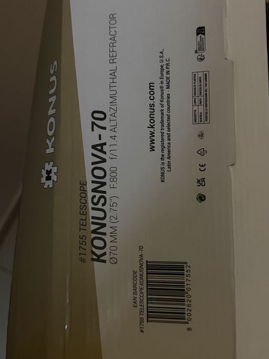 Продам новий лінзовий телескоп Konus Konusnova-70