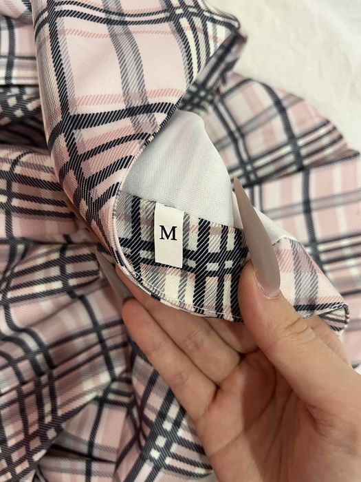 розовая юбка в клетку