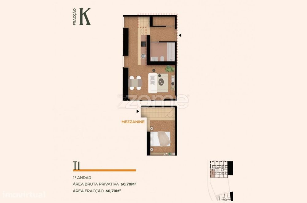 Apartamento T1 Novo na Rua Costa Cabral
