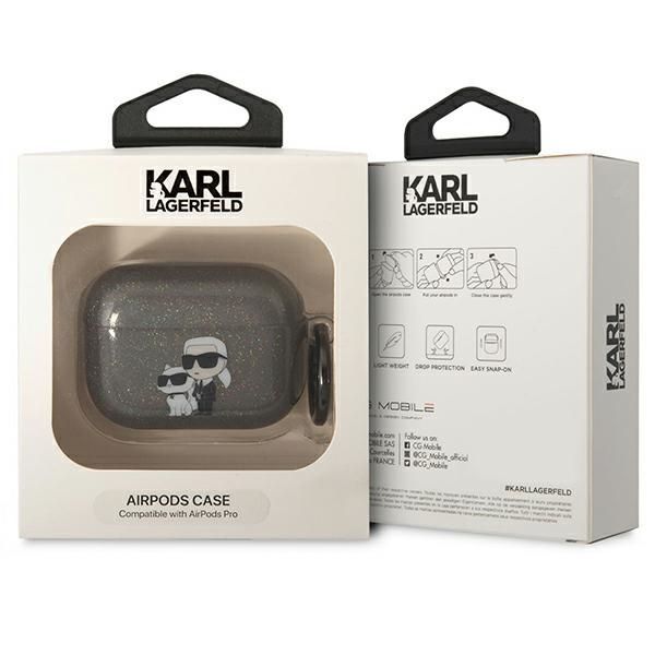Karl Lagerfeld KLAPHNKCTGK Airpods Procover czarny/black Glitter Ka