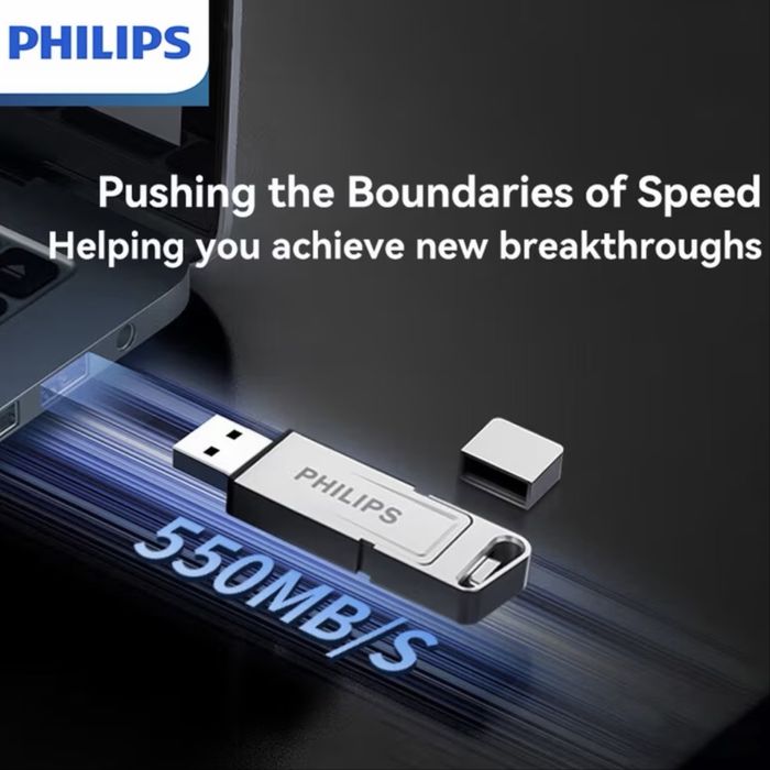 Pendrive Philips 512GB 3.2 SSD/HDD USB to dwufunkcyjny pendrive SSD z mechaniczną obudową