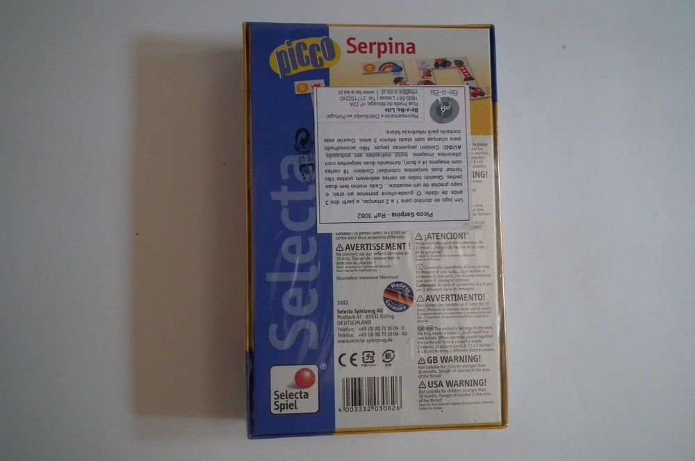 Dominó para crianças, da Selecta Spiel. Novo, selado. Envio gratuito.