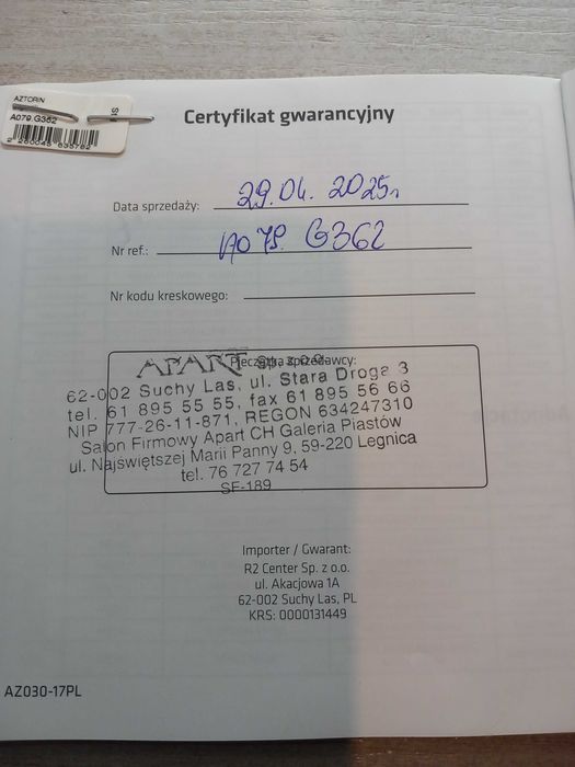 zegarek Aztorin A079.G362, nowy, gwarancja