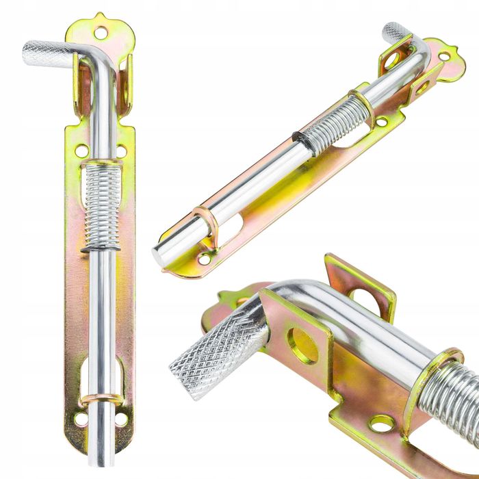 Zasuwa bramowa ze sprężyną Rygiel Skobel drzwi Garaż 180mm HIT 2026