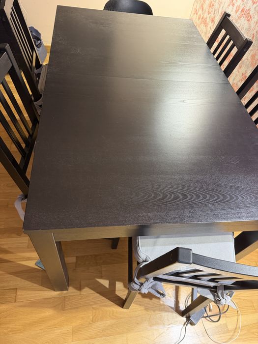 Mesa 6 cadeiras madeira ikea