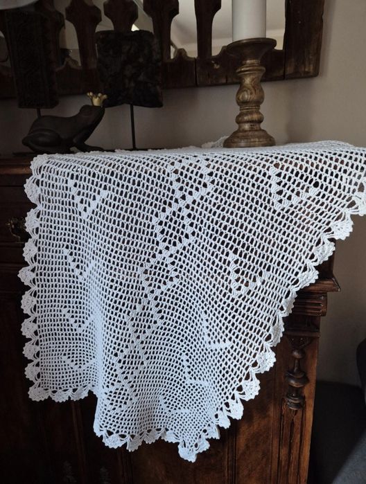 Bieżnik serweta vintage handmade 102 cm × 44 cm