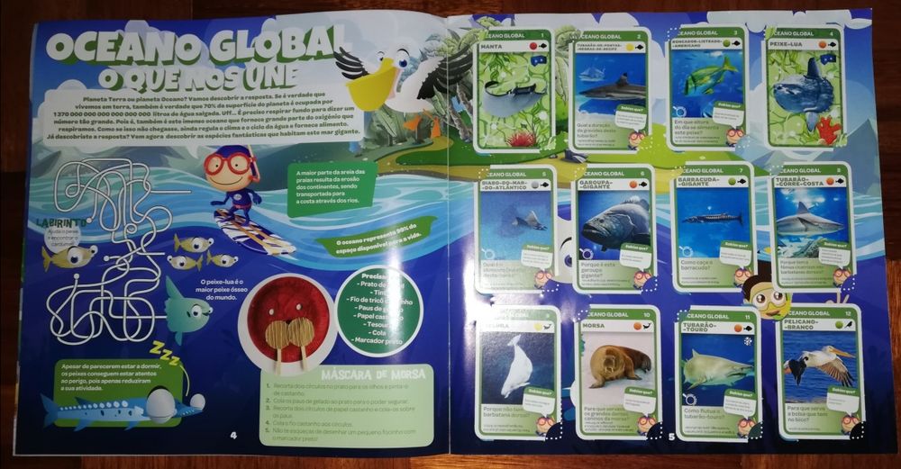 Caderneta de Cartas/Cromos Super Animais 2