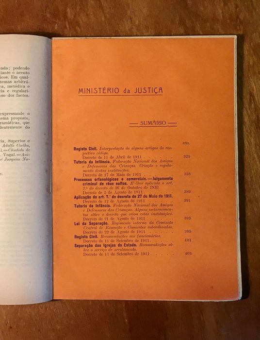 LEGISLAÇÃO 1911 - 3. vol. - leis, decretos e portarias