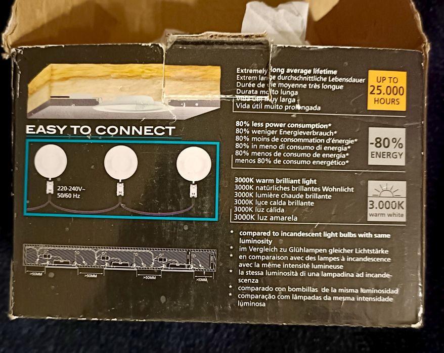 Oprawa wpuszczana LED 2,7W 3000K biały 8,6cm Zestaw 3 szt.