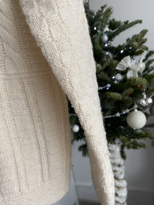 Marks&Spencer M&S L 40 akryl 80% wełna 20% sweter kremowy rozpinany