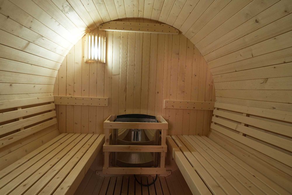 Sauna Fińska BECZKA 4os piec 6KW Harvia
