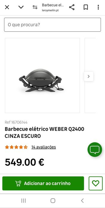 BBQ Weber - grelhador electrico 2400 W